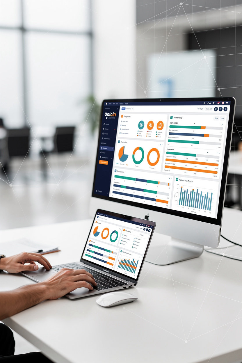 ALHARETH INTERNATIONAL FZ-LLC project monitoring dashboard showing real-time status tracking and performance reporting for project control